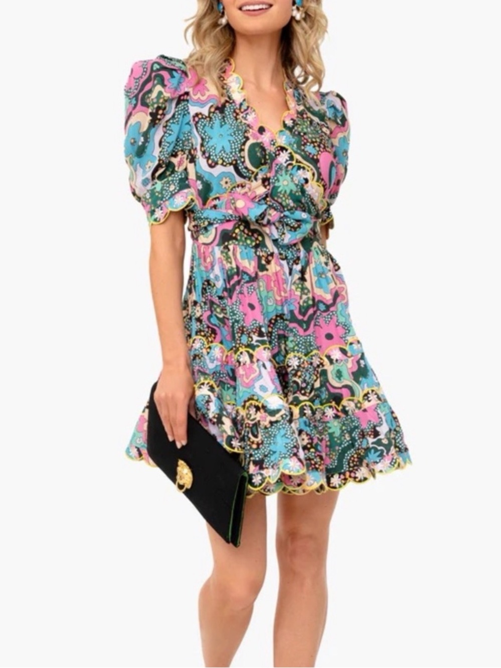 CeliaB Hortensia wrap Dress large - Picture 2 of 7